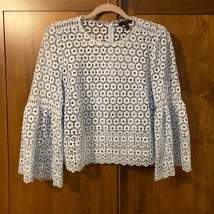 Jcrew light blue lace shirt with matching cami